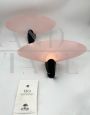 Pair of Teo wall lights by De Majo in pink glass, 1980s