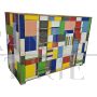 Multicolored glass chest of drawers with 4 drawers