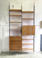 Vintage sky-earth modular bookcase from the 1950s in light wood