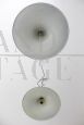 Pair of Goffredo Reggiani suspension lamps, Italy 1980s