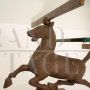 Flying Horse of Gansu coffee table for Maison Charles in bronze and crystal