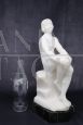 Art Deco woman sculpture in white marble