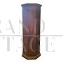 Antique octagonal column in walnut and walnut briar