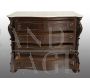 Antique Louis Philippe mahogany feather dresser with marble top