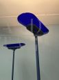 Pair of Jill floor lamps by Arteluce in blue Murano glass, 1980s