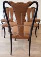 Set of 6 vintage 1950s rosewood and brown leather dining chairs