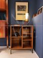 Teak wood vintage open bookcase, Italy 1960s