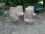 Vintage lounge set with glass and steel table and 4 pony skin chairs, 1970s