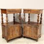 Pair of antique Louis Philippe bedside cabinets in walnut, 19th century Italy