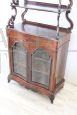 Antique 19th century display cabinet with whatnot étagère bookcase