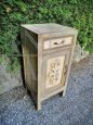 Vintage shabby chic bedside cabinet with frieze