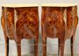 Pair of antique wavy and inlaid Napoleon III bedside tables