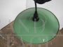 Industrial light green metal saucer lamp, 1940s         