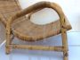 Bamboo armchair and stool set, 1960s