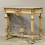 Antique Louis XVI console from the 19th century, carved, lacquered and gilded