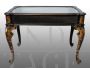 Antique Napoleon III display table in ebonized wood and mother of pearl