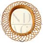 Large vintage Sunburst style bamboo mirror by Bonacina