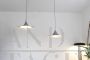 Pair of Goffredo Reggiani suspension lamps, Italy 1980s