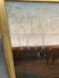 Large antique painting with horses by Loraine Nevison Arthur, 1893