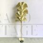 Floor lamp with ginkgo leaves in polished brass, 20th century