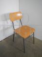 Vintage metal school chair from the 1950s