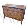 Lombard chest of drawers in antique Louis XVI style with musical inlays