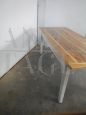 Vintage kitchen table in fir and larch wood, 1970s