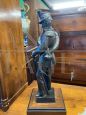 Antique military sculpture with Savoy artilleryman in bronze, 19th century