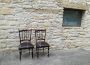 Pair of Chiavarine chairs from the 1960s with gray skai seat