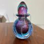 Perfume holder vase by Flavio Poli in submerged blue and purple Murano glass