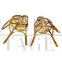 Pair of Bonacina bamboo chairs with high backrest, 1960s