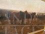 Large antique painting with horses by Loraine Nevison Arthur, 1893