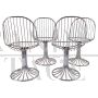 Set of 4 chairs by Gastone Rinaldi for Rima in chromed steel