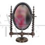 Antique table mirror in turned wood                            