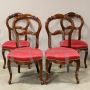 Set of 4 antique Louis Philippe chairs in walnut from the 19th century