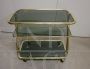 Morex brass and smoked glass serving trolley, Italy 1970s