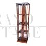 Quadrangular revolving bookcase in walnut