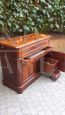 Antique mahogany feather sideboard with retractable marble dressing table, 19th century France