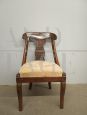 Antique armchair from the Charles X era in solid walnut, early 19th century              
                            