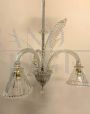 Vintage chandelier attributed to Seguso with 3 bell lights, 1950s