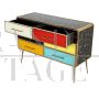 Vintage style 6 drawer dresser in multicolor glass