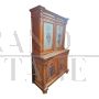 Antique cupboard in carved walnut with glass doors, 19th century France