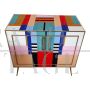 Vintage style sideboard in multicolored Murano glass