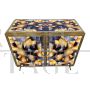 Design sideboard in artistic colored glass with lighting