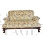 Antique living room set with sofa and armchairs in damask fabric