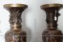 Pair of large Japanese bronze vases, MeiJi period - late 19th century