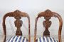 Set of four antique gondola chairs in carved walnut