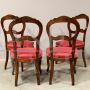 Set of 4 antique Louis Philippe chairs in walnut from the 19th century