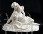 Antique sculpture with Cupid and Psyche from the French Napoleon III era in alabaster