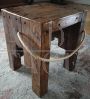 Vintage industrial wooden workshop stools